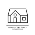 Single story house pixel perfect linear icon