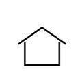 Single story house simle icon