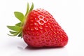 Single strawberry fruit on white background Royalty Free Stock Photo