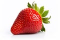 Single strawberry fruit on white background Royalty Free Stock Photo