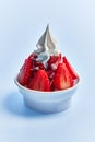 SIngle strawberry ice cream over white isolated background Royalty Free Stock Photo