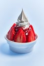 SIngle strawberry ice cream over white isolated background Royalty Free Stock Photo