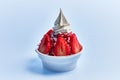 SIngle strawberry ice cream over white isolated background Royalty Free Stock Photo