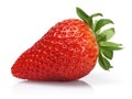 Single strawberry isolated on white Royalty Free Stock Photo