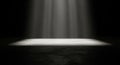 Dramatic Spotlight Beam Illuminating a Textured Dark Floor Surface image photo Royalty Free Stock Photo