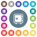 Single strong box flat white icons on round color backgrounds Royalty Free Stock Photo