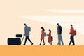 A single suitcase seen being slowly dragged away from a family gathering each step away from its destination Psychology