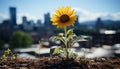 A single sunflower blossom brings summer yellow beauty to nature generated by AI Royalty Free Stock Photo