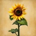 A single sunflower - ai generated image