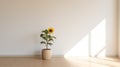 High-quality Realistic Photography Of Empty Living Room With Sunflower Royalty Free Stock Photo