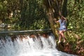 Single swing over the creek of yuvarlakcay near koycegiz in mugla, Turkey