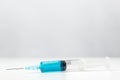 Single syringe in white