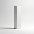 A Tall, Thin White Rectangular Box Standing Upright on a White Background image photo Royalty Free Stock Photo