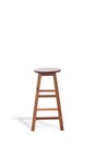 Single Tall Wooden Leg Stool Isolated on White Background Royalty Free Stock Photo