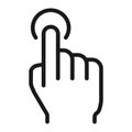 Single tap line icon, touch and hand gestures