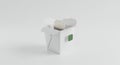 Tea Bag in Takeout Container A single tea bag rests inside a white takeout container symbolizing simplicity convenience