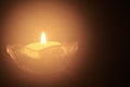 Single tea light candle in the dark Royalty Free Stock Photo