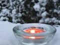 Candle light in winter Royalty Free Stock Photo