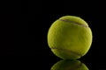 Single tennis ball isolated