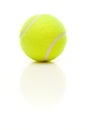 Single Tennis Ball on White with Slight Reflection Royalty Free Stock Photo