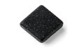 A single, textured black square object with white speckles, isolated on a white background Royalty Free Stock Photo