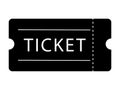 Single Ticket Admission. Black Illustration Isolated on a White Background. EPS Vector