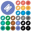 Single ticket round flat multi colored icons