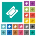 Single ticket square flat multi colored icons