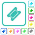 Single ticket vivid colored flat icons