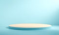 Single Tier Peach Podium on Light Blue Surface stage Royalty Free Stock Photo