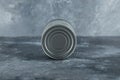 Single tin can placed on marble background Royalty Free Stock Photo