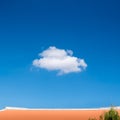 Single tiny cloud on blue sky. Royalty Free Stock Photo