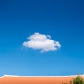 Single tiny cloud on blue sky.