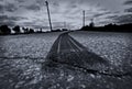 Single Tire Burnout on deserted road Royalty Free Stock Photo