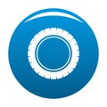 Single tire icon blue vector