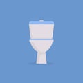 Single toilet, flat blue