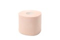 Single toilet paper isolated on background