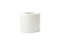 Single toilet paper isolated on background