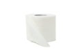 Single toilet paper isolated on background