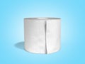 Single toilet paper roll 3d render on a blue gradient Royalty Free Stock Photo