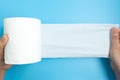 Single toilet paper roll Royalty Free Stock Photo