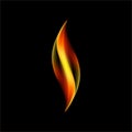 Single tongue of flame torch transparent vector