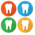 Single tooth, colourful web icon set, vector illustration