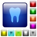 Single tooth color square buttons Royalty Free Stock Photo