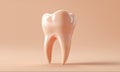 Single tooth model standing on a beige background Royalty Free Stock Photo