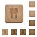 Single tooth wooden buttons