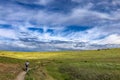 Man mountain biking in the foothills above Boise, Idaho Royalty Free Stock Photo