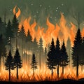 Tree on fire - ai generated image