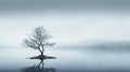 Ethereal Scottish Landscape A Serene Tree In Water