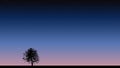 Single tree under night sky with stars Vector Royalty Free Stock Photo